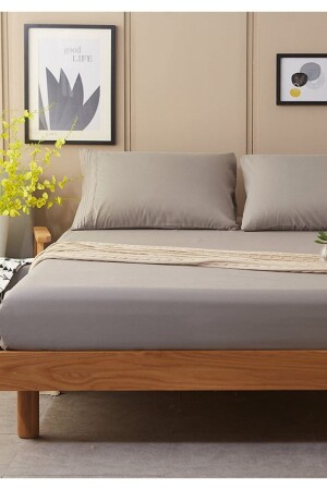 Elastic Cotton Combed Bed Sheet Gray 180x200 Littlekingsize - Moda Home