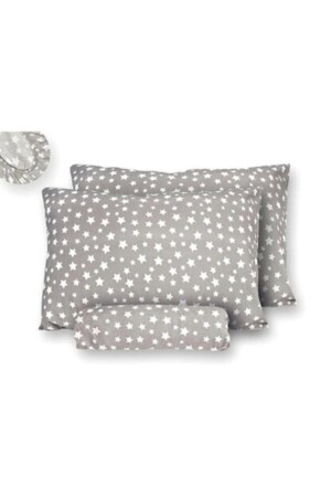 Elastic Sheet and Pillow Case Gray Star Pattern - Mertim