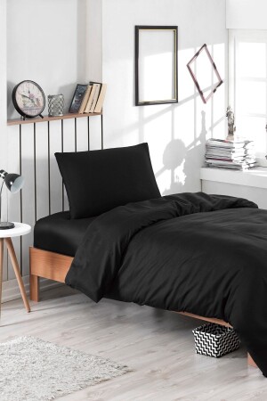 Elastic Sheet Duvet Cover Set Single Basic Black Ep-028740 - Eponj Home