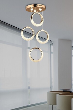 Elegance Luxury Design Modern Quadruple Pendant Lamp LED Chandelier Gold Yellow burenze821 - burenze