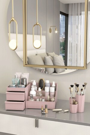 Elegance Makeup Cosmetic Organizer and Brush Holder Organizer Set of 2 Organizer Set 2 Pieces Rose Gold - Pufwin Home
