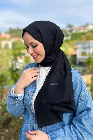 Elegance Monogram Shawl - 1090100-911 - Black - Aker