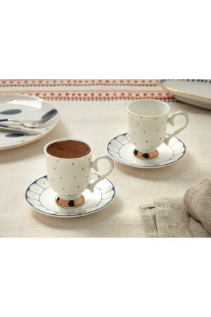 Elegance Polite New Bone 2'li Kahve Fincan Takımı 100 Ml Lacivert 10034899 - English Home