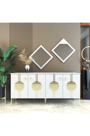 Elegant 171 Beyaz-gold Konsol elegantkonsol - ESMOPA MOBİLYA