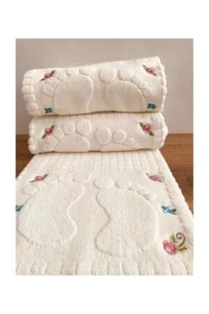 Elegant Mat - 3 Embroidered Foot Towels Cotton Size: 50x70 84 - Ars