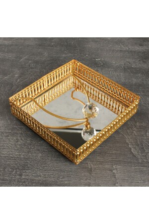 Elegant Mirrored Square Napkin Holder Gold-gold BKZ-LM150 - Leila