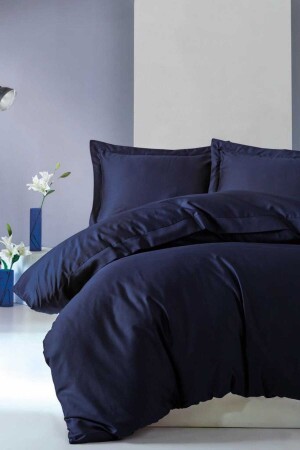 Elegant Saten Çift Kişilik Nevresim Takımı - Lacivert CTN-EGT-STN-Ç.K-N.T-Lacivert - Cotton Box