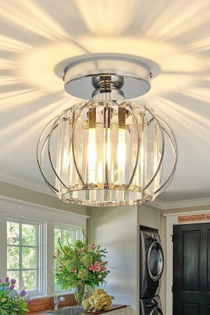 Elegante Model Chrome Color Plated Metal Crystal Stone Bedroom Living Room Plafonier Chandelier - Luna Lighting