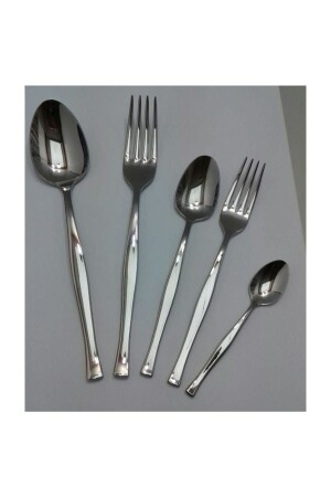 Elegantes, schlichtes 60-teiliges Gabel-Löffel-Set zarif006 - Nehir