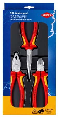 Elektrikerzange KNIPEX 002012, 3 Stück. - Knipex