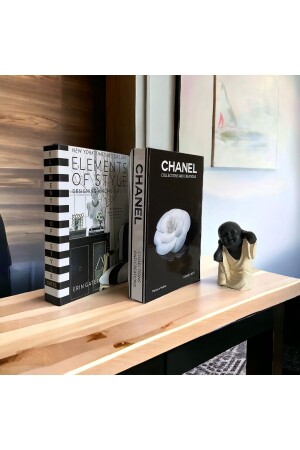 Element & Chanel Black Decorative Book Box set of 2 76543 - NARİBA