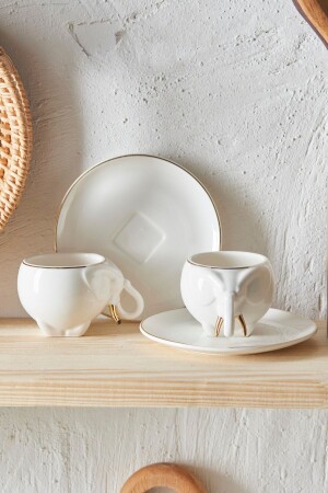 Elephant Porcelain Coffee Cup Set for 2 People 90 ml 153. 03. 06. 9824 - Karaca