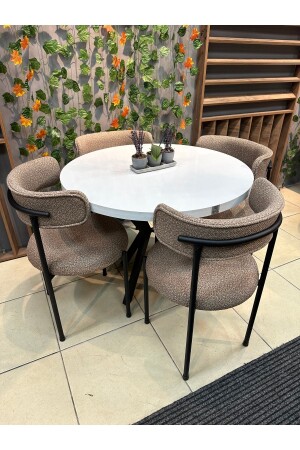 ELISA 4-PERSON ROUND KITCHEN TABLE SET SOFT05 - Royal