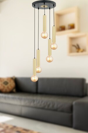 Elisa 5-Piece Pendant Lamp Antique Pendant Lamp Modern Young Room Kitchen Living Room Pendant Lamp Chandelier 7000-2074-5GD - Apliqa