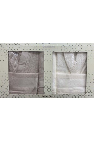 Elissa 6-teiliges Bademantel-Set aus 100 % Baumwolle, Steincreme - Özdilek