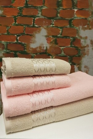 Elissa Best Set Turkish Bath Set Bath Towel Set Stone - Powder PRA-1122044-2402 - Özdilek