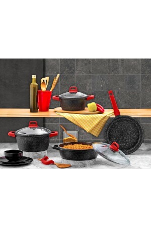 Elit 7 Piece Cast Granite Pots and Pans Set HSPT_GÜL|5546###1 - Gülsan