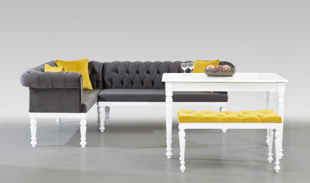 Elit Chester Gray Kitchen Corner Set - Cadde Yıldız