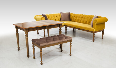 Elit Chester Yellow Kitchen Corner Set - Cadde Yıldız