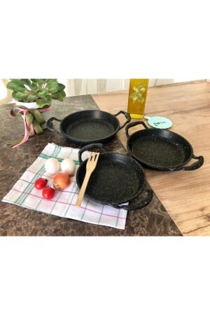 Elit Kitchen Gussgranit-Pfannenset 18 cm/20 cm/22 cm TNA-858587 - Genel Markalar