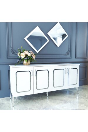 Elite 180 Silver White-silver Console elite - ESMOPA MOBİLYA