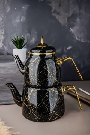 Elite Class Black Broken Marble Teapot MTL-200919 - Paçi