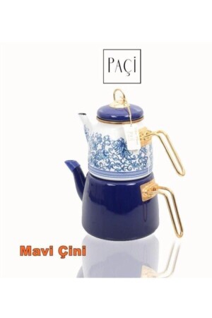 Elite Class Enamel Teapot Set Blue Tile Pacı-elıte-4673 200807 pacı-elıte-4673 - Paçi