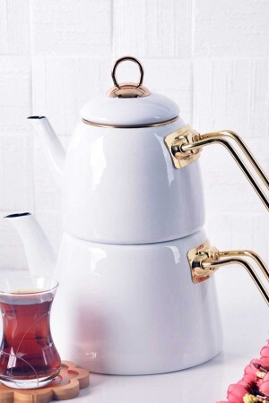 Elite Class Enamel Teapot-white-200462 - Bayev