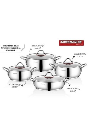 Elite Prime Platinum 8 Piece Cookware Set 8001 - Kahramanlar