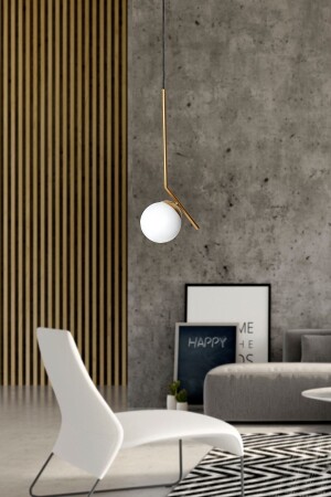 Elite Single Yellow Black Metal Body White Glass Design Luxury Pendant Lamp Chandelier LZRNSRKT02 - Luzarana