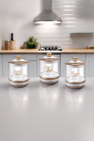 Eliza Marble Patterned 3-Piece Glass Spice Set - Vadi