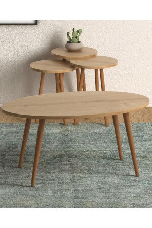 Ellipse Coffee Table Set -medium Coffee Table and Nesting Table Ellipse medium coffee table set - Monte Sehpa