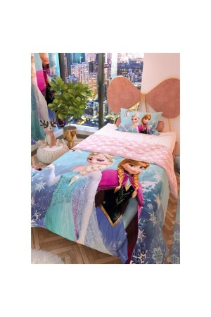 Elsa Double-Sided Children's Duvet Cover Set 160x220 cm NEVELSA - Zethome