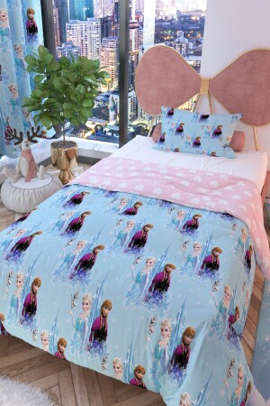 Elsa Patterned Double-Sided Children's Duvet Cover Set Cotton - Rivaistanbul
