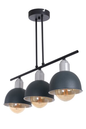Elton Modern Design Bedroom - Living Room - Kitchen - Cafe Anthracite Color 3-Piece Chandelier ELT02 - Fer Avize