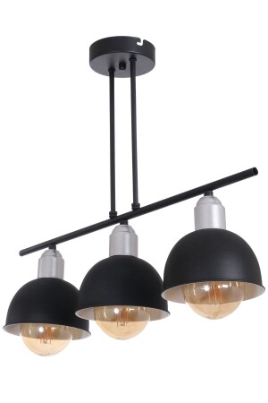 Elton Modern Design Bedroom - Living Room - Kitchen - Cafe Black Color 3-Piece Chandelier ELT02 - Fer Avize