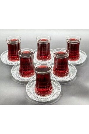 Elysia Tea Cup and Tea Saucer Set 12 Pieces - Paşabahçe