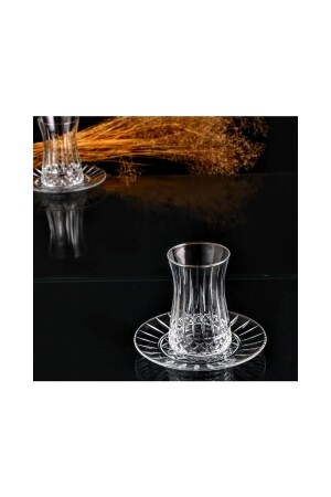 Elysia Tea Cup Set 12 Pieces, 6 Pieces of Elysia Tea Cups in the Original Box, 6 Pieces of Tea Saucers - Paşabahçe