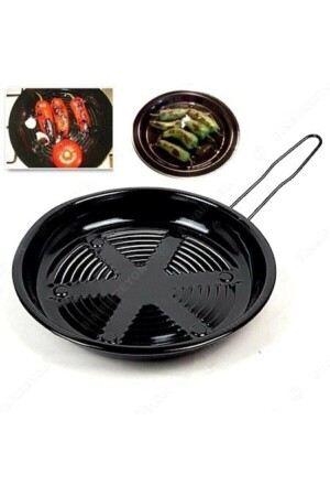 Emaille-Kosmetik-Bratpfanne mit praktischem Griff zum Braten von Paprika, Auberginen und Kastanien SAVREDVRE - ÇEÇEN HOME