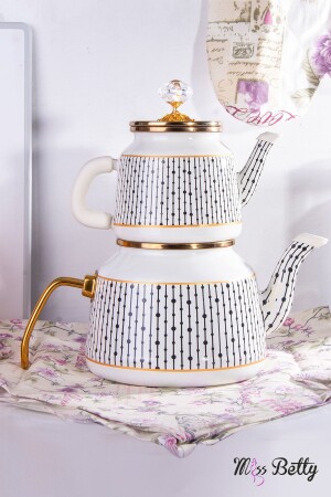 Emaille-Teekanne Black Drip drop111 - Miss Betty