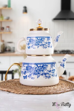 Emaye Çaydanlık Blue Life RN8324 - Miss Betty