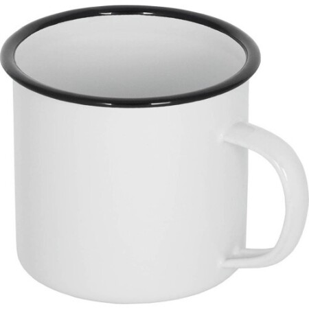 Emaye kupa MFH, beyaz-siyah, 350 ml - FoxOutdoor
