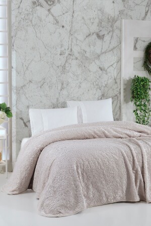 Embos Blanket Double Ecru 220x240 cm 01. 10. 01. 01. 048. 09 - Elart