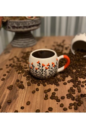 Embossed Hand Embroidered Balloon Mug - Orange - Seracey