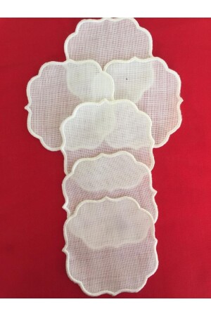 Embroidered Cross Stitch Perforated Cocktail Presentation Napkin 6pcs - Galatateks