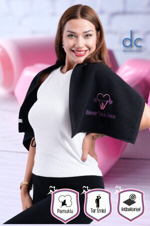 Embroidered Sports Towel Cotton - Antibacterial - Sweat Absorbent Fitness Plates Boxing Tennis Sports Towel - Denizlicotton