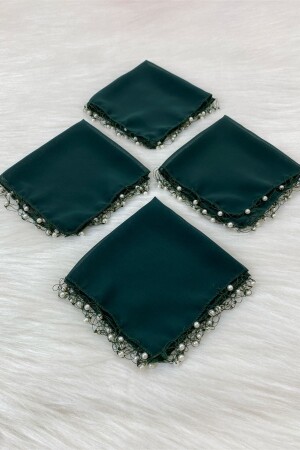 Emerald Green Chiffon Bride Groom Handkerchief - Wedding Halay Bridesmaid Bride Henna Engagement Circumcision Gift - 1 Piece - Zeymerade