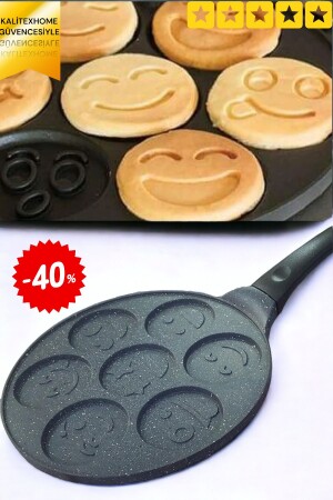 Emoji Granite Pancake Pan 28 Cm Cast Granite - Bkm Dizayn