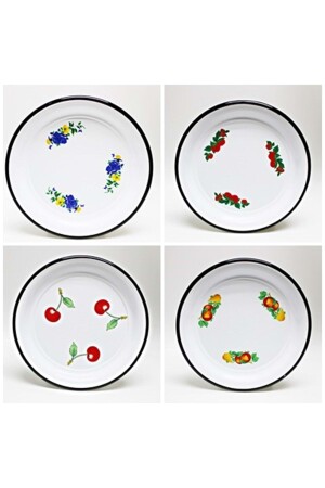Enamel Patterned Round Tray 35 Cm ST00067 - yeni11