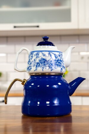 Enamel Royal Porcelain Teapot with Teapot Blue life - Miss Betty